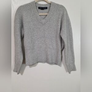 French Connection Light Gray V-Neck Sweater
